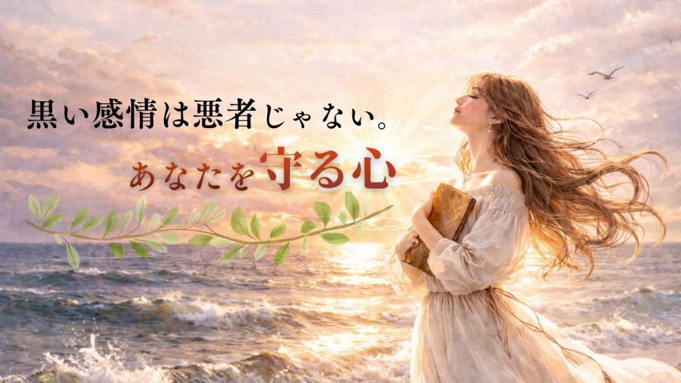 黒い感情の向き合い方を表現したあなたを守る心のイメージ画像